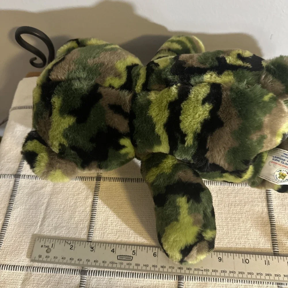 Build A Bear BAB Green‎ Camo Camouflage Military Plush Stuffed Animal Bear